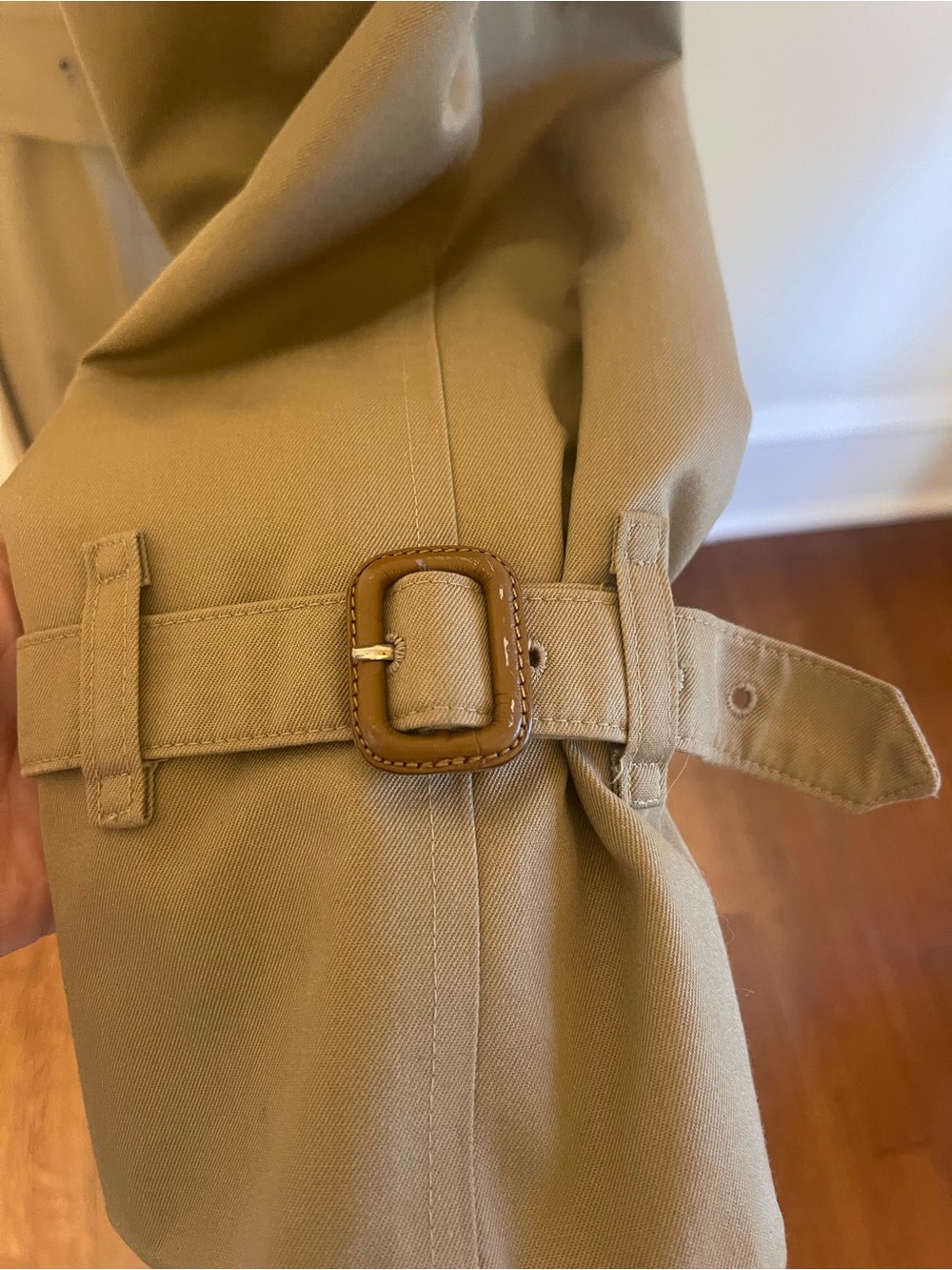 Burberry Khaki Double-Breasted Trench Coat with Waist Belt - Picture 6 of 16